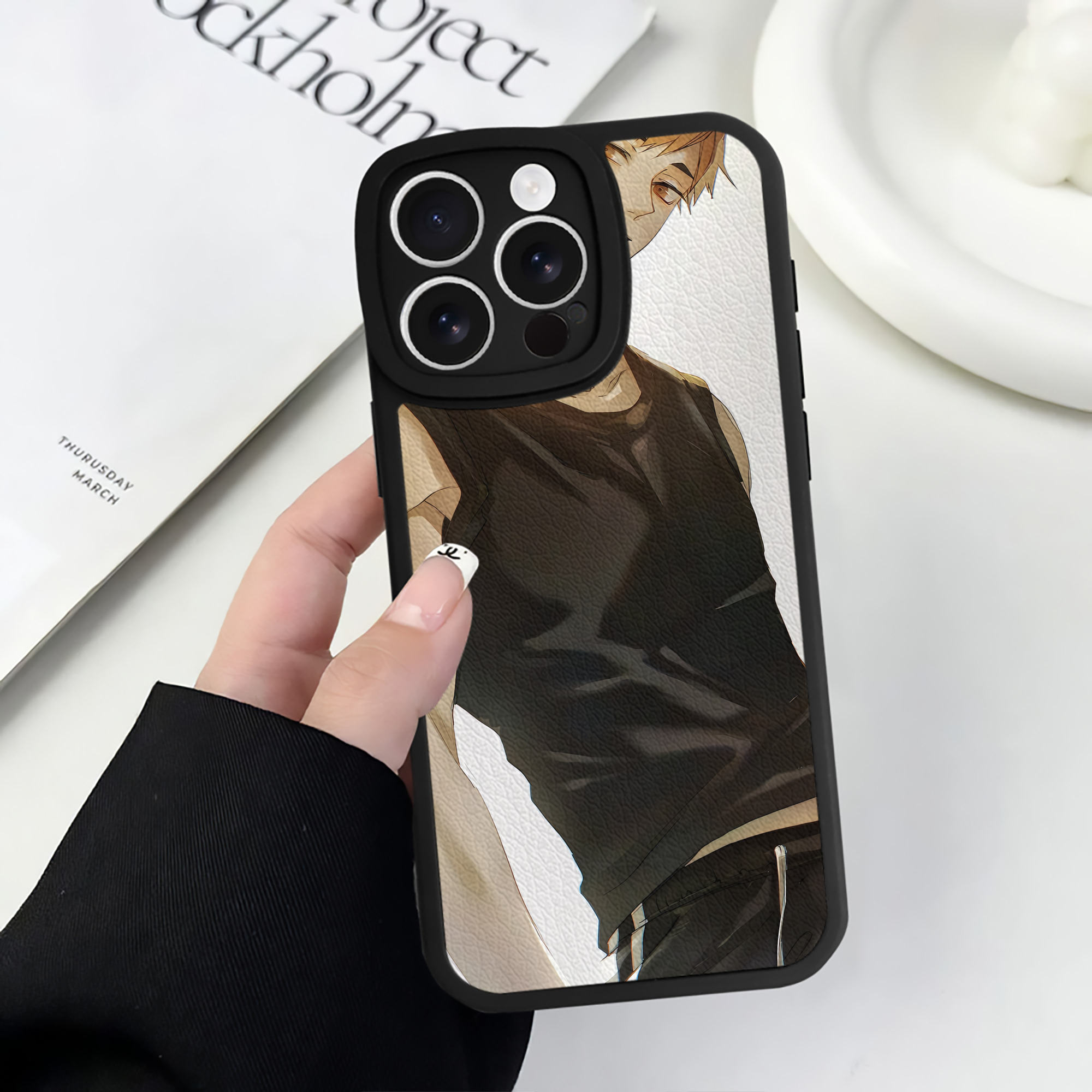 （画像用） ハイキュー!! Haikyu!! 【iPhone 16シリーズ対応】シリコンスマホケース（レザー調） 材質：シリコン